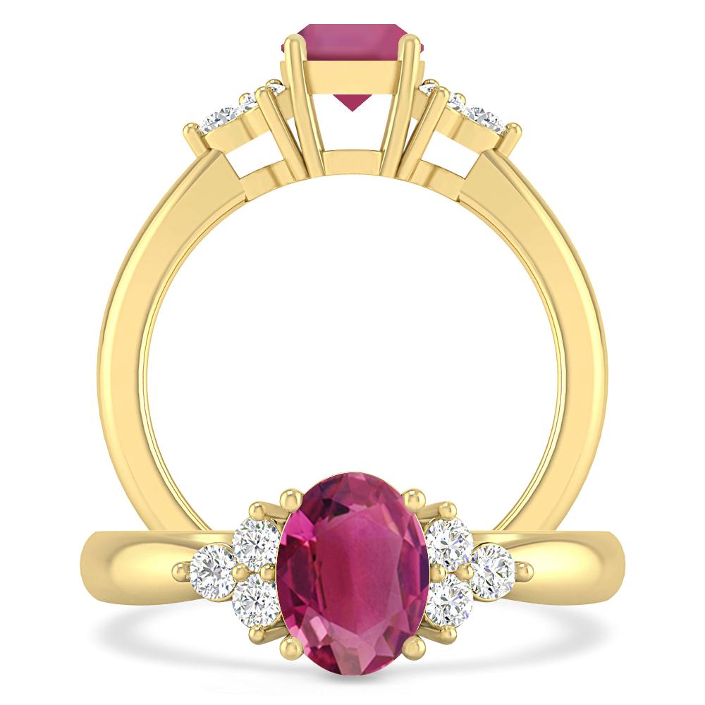 Yellow Gold - Pink Tourmaline