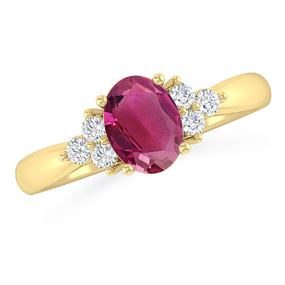 Yellow Gold - Pink Tourmaline