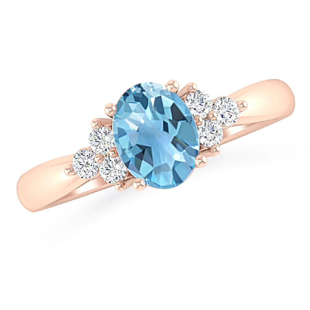 Rose Gold - Blue Topaz