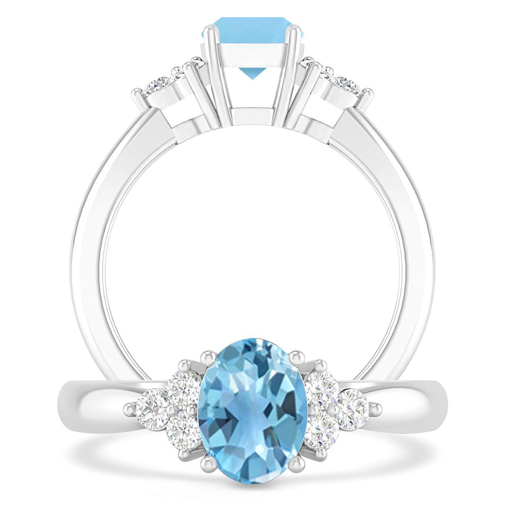 White Gold - Blue Topaz