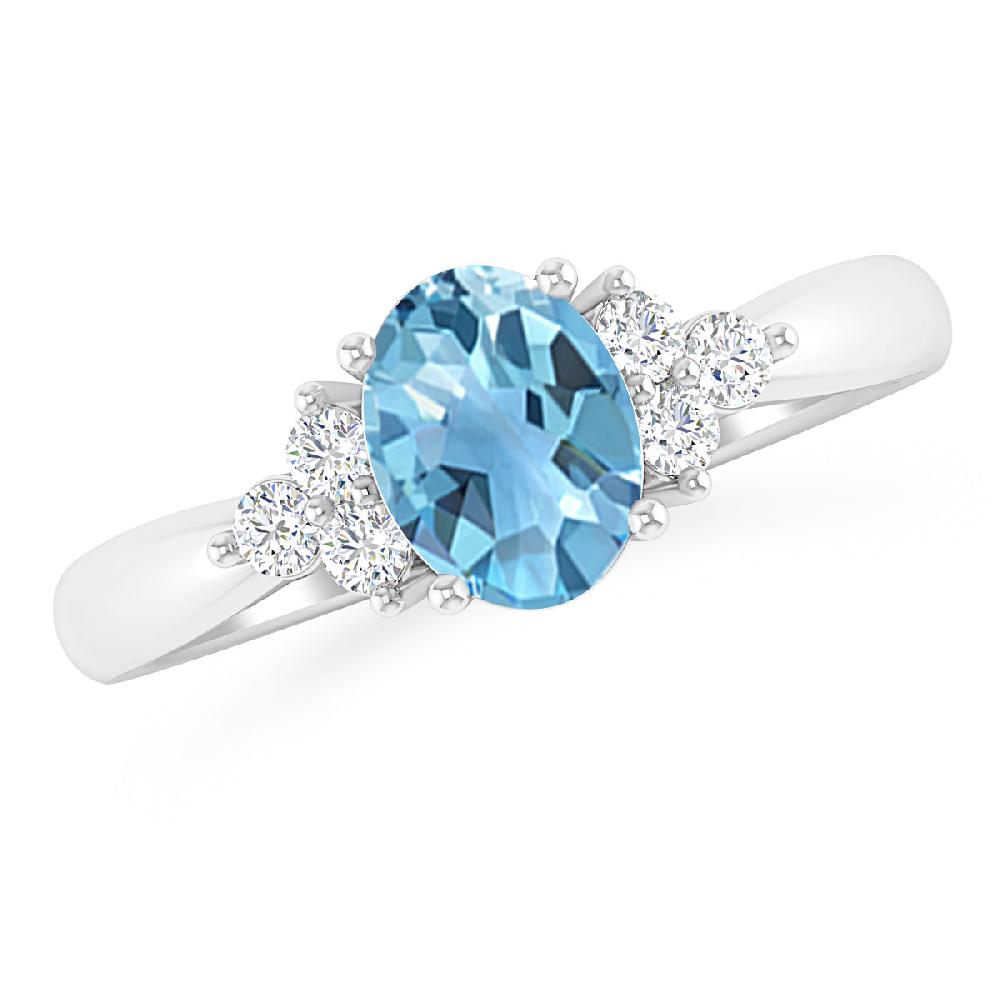 White Gold - Blue Topaz