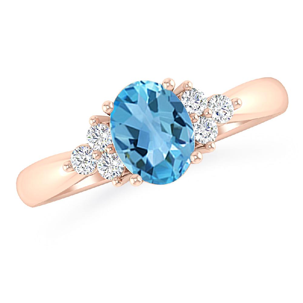 Rose Gold - Blue Topaz