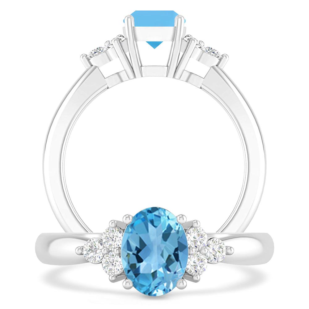 White Gold - Blue Topaz