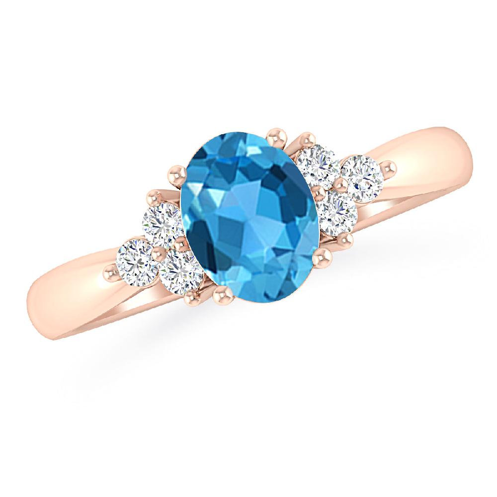 Rose Gold - Blue Topaz