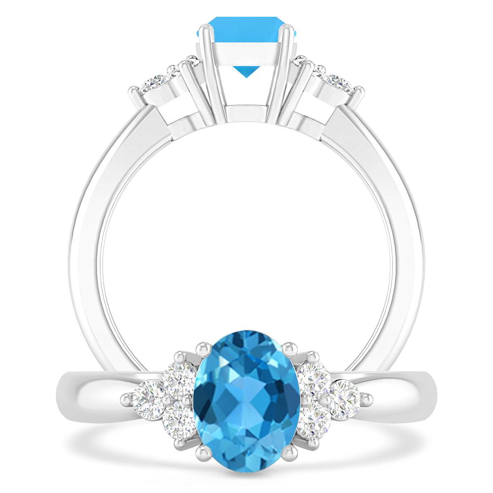 White Gold - Blue Topaz