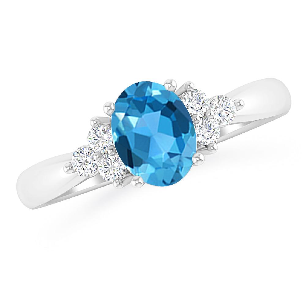 White Gold - Blue Topaz