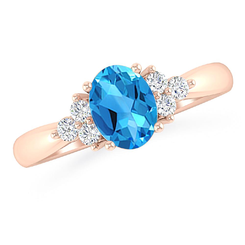 Rose Gold - Blue Topaz