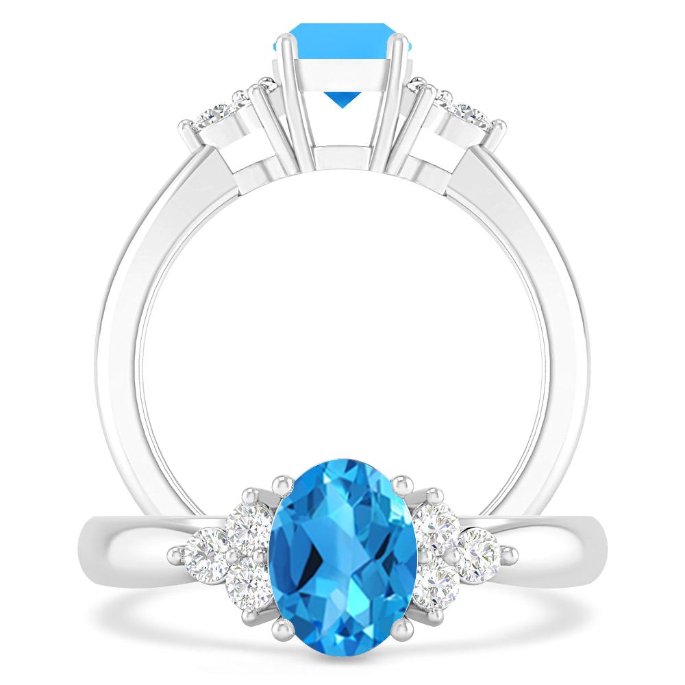 White Gold - Blue Topaz