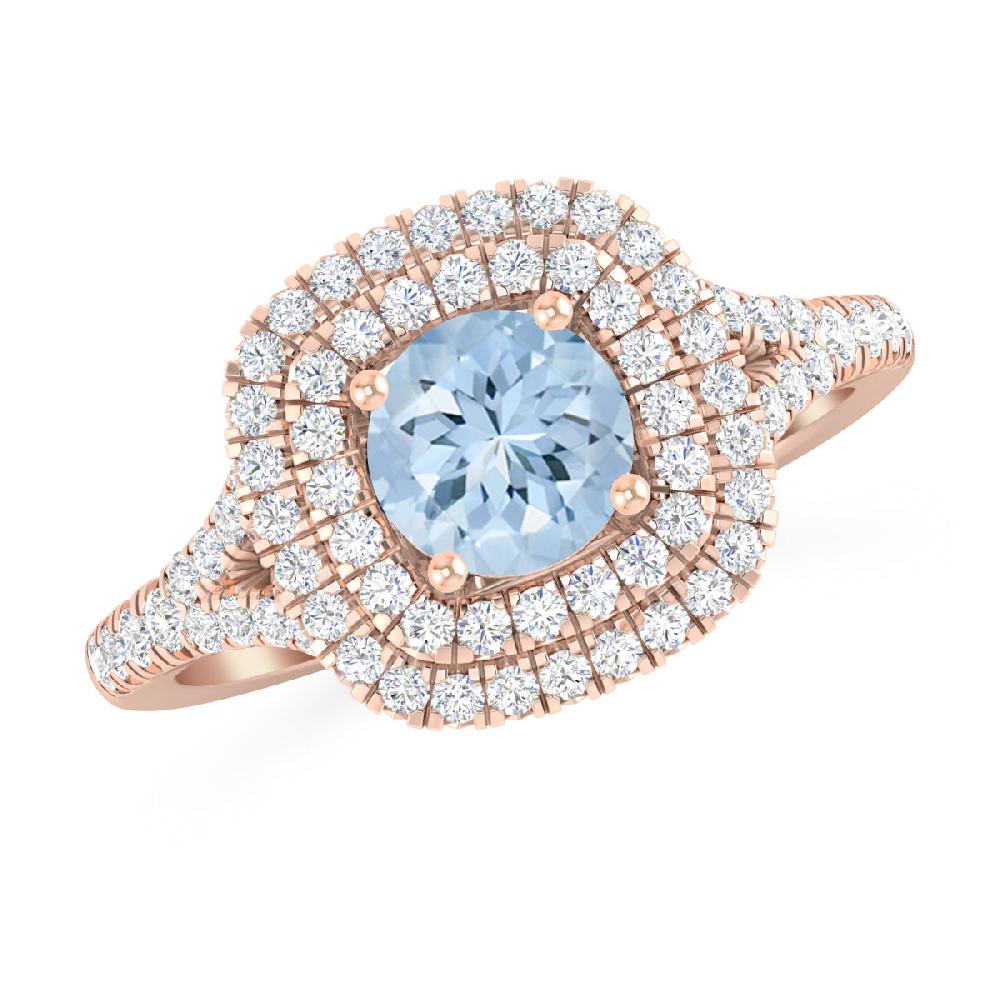 Rose Gold - Aquamarine