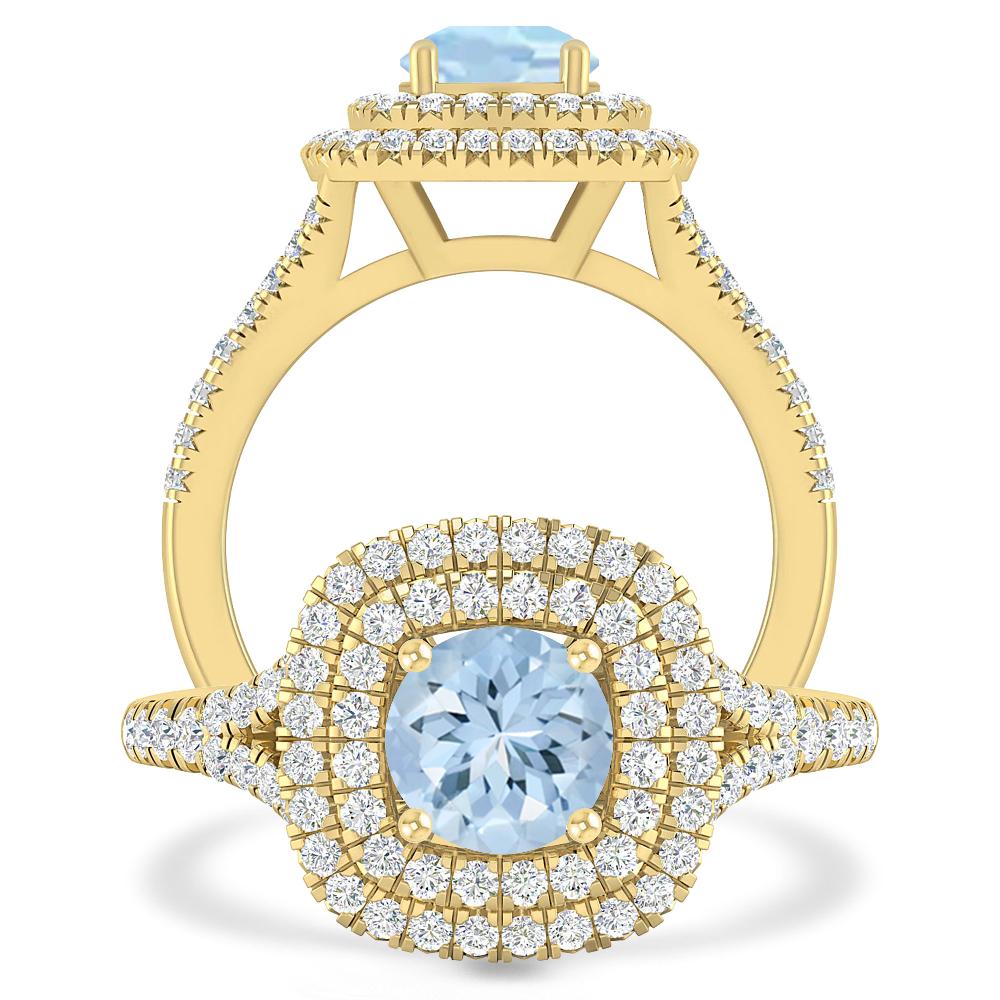 Yellow Gold - Aquamarine