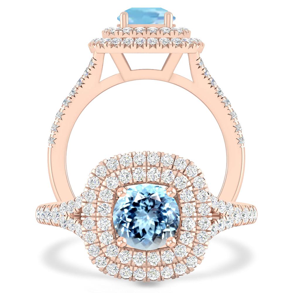 Rose Gold - Aquamarine