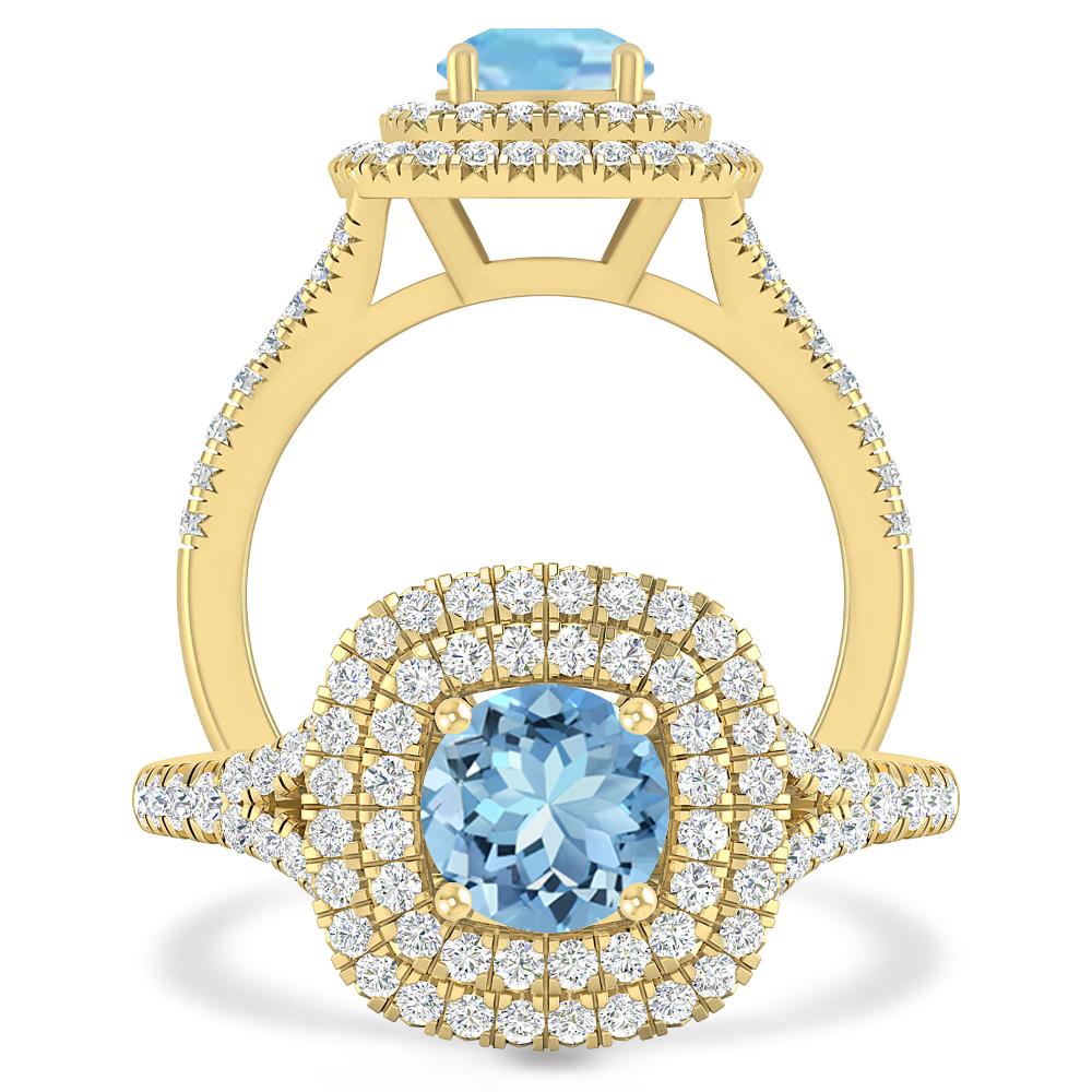 Yellow Gold - Aquamarine