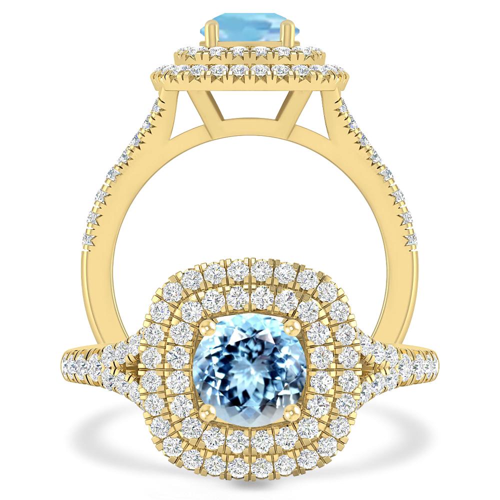 Yellow Gold - Aquamarine