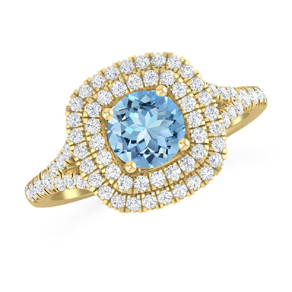 Yellow Gold - Aquamarine