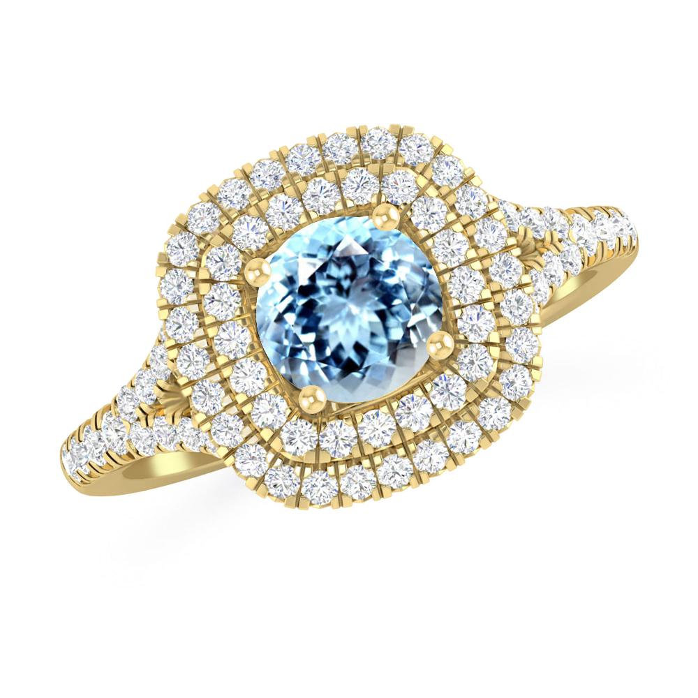 Yellow Gold - Aquamarine