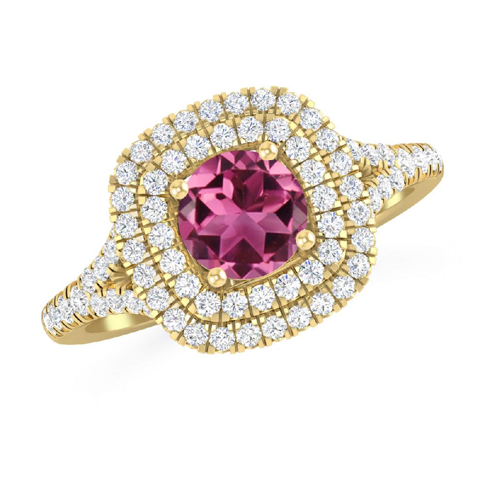 Yellow Gold - Pink Tourmaline