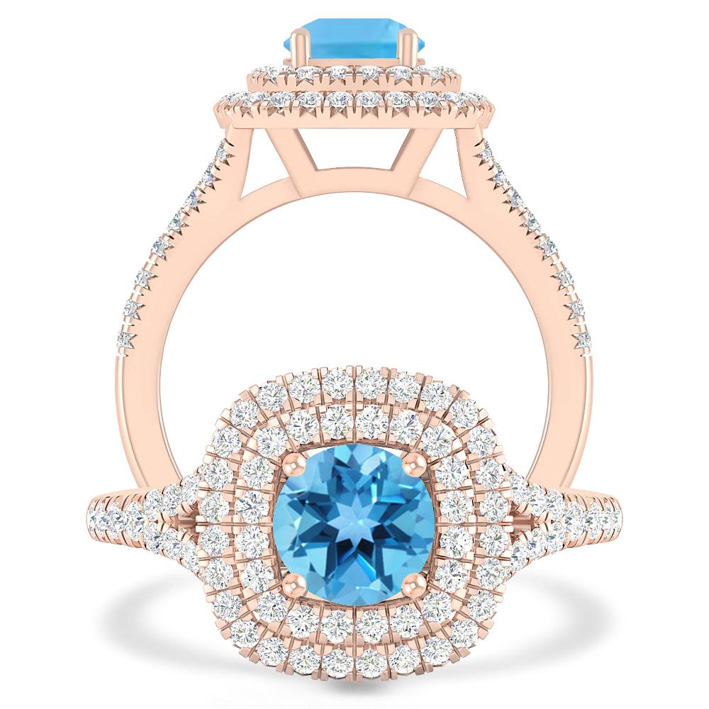 Rose Gold - Blue Topaz