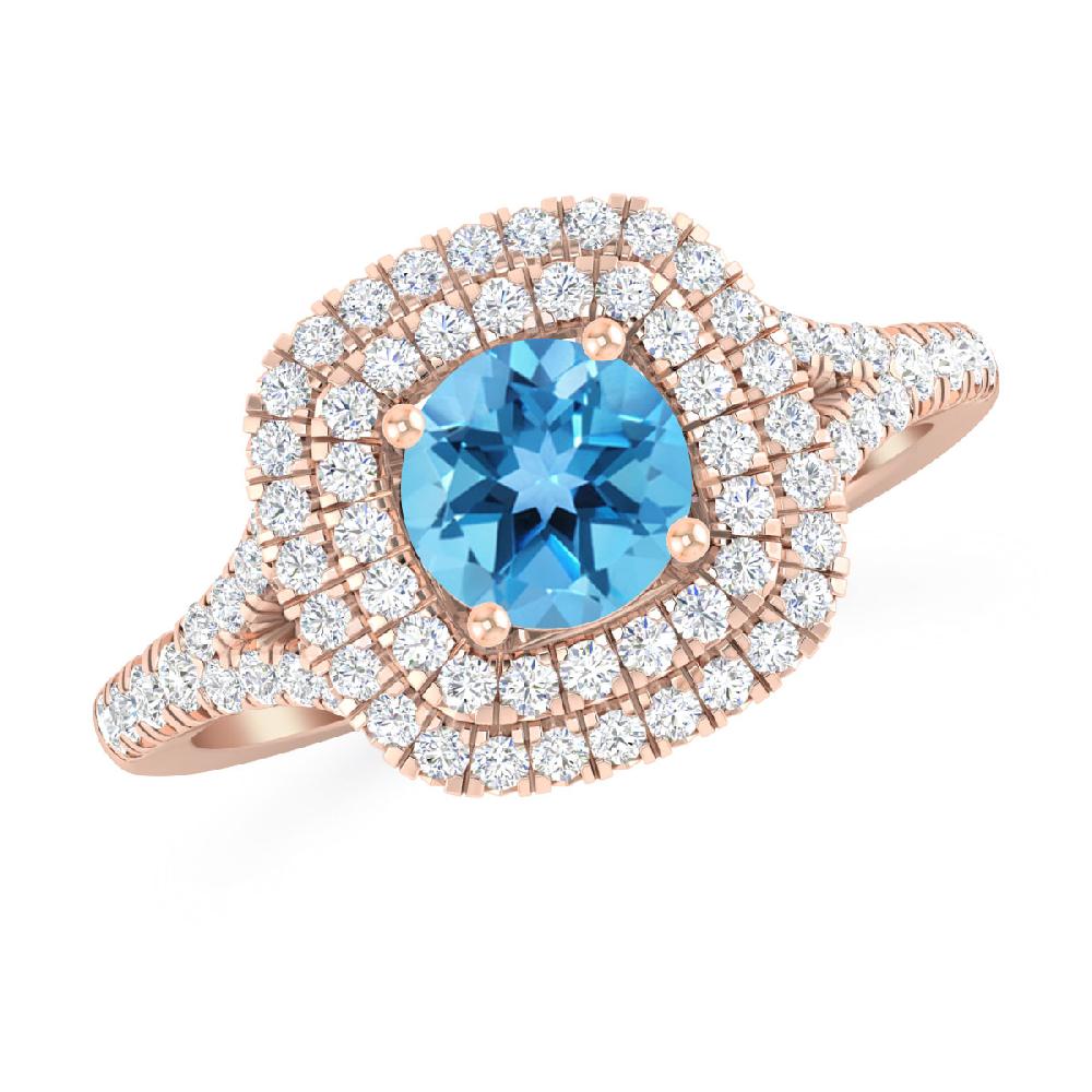 Rose Gold - Blue Topaz