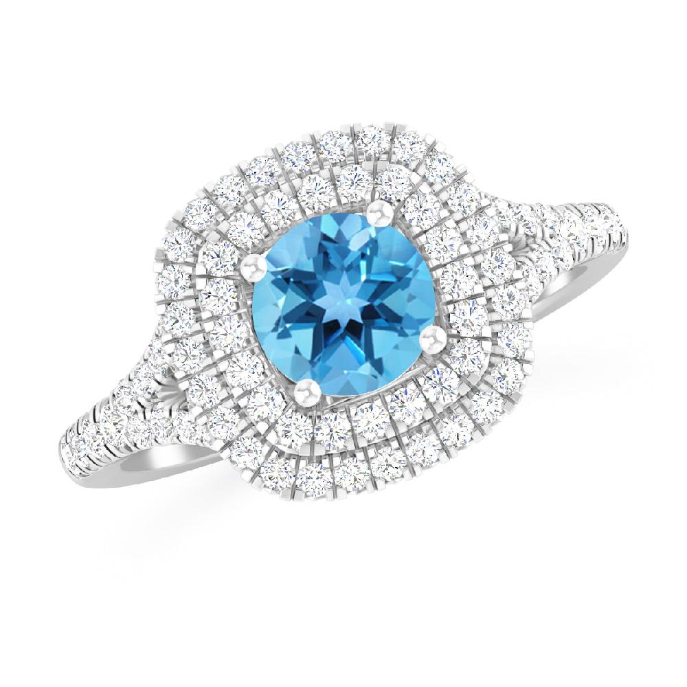 White Gold - Blue Topaz