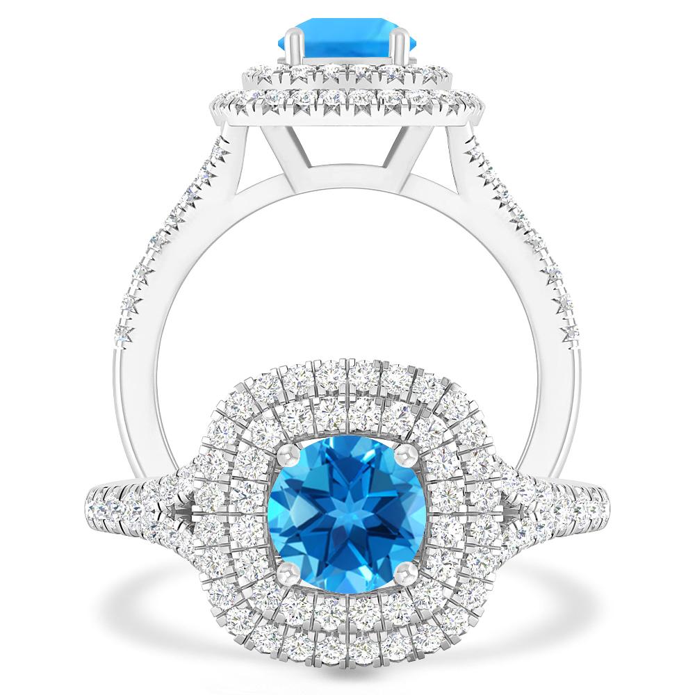 White Gold - Blue Topaz