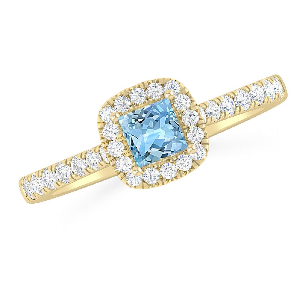 Yellow Gold - Aquamarine