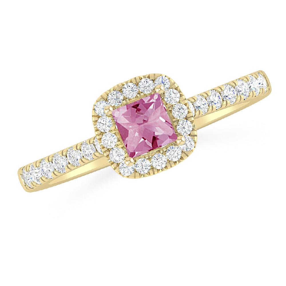 Yellow Gold - Pink Tourmaline