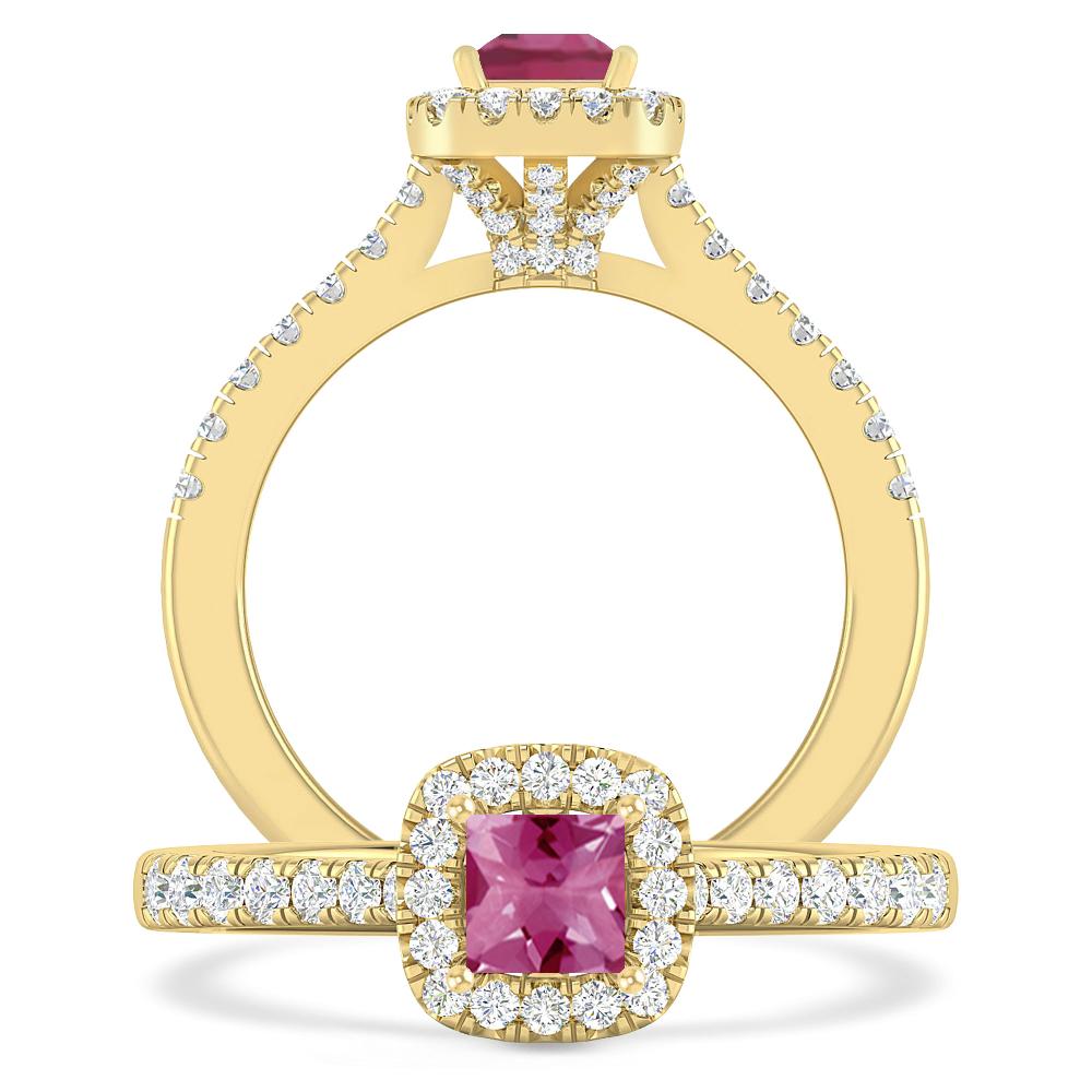 Yellow Gold - Pink Tourmaline