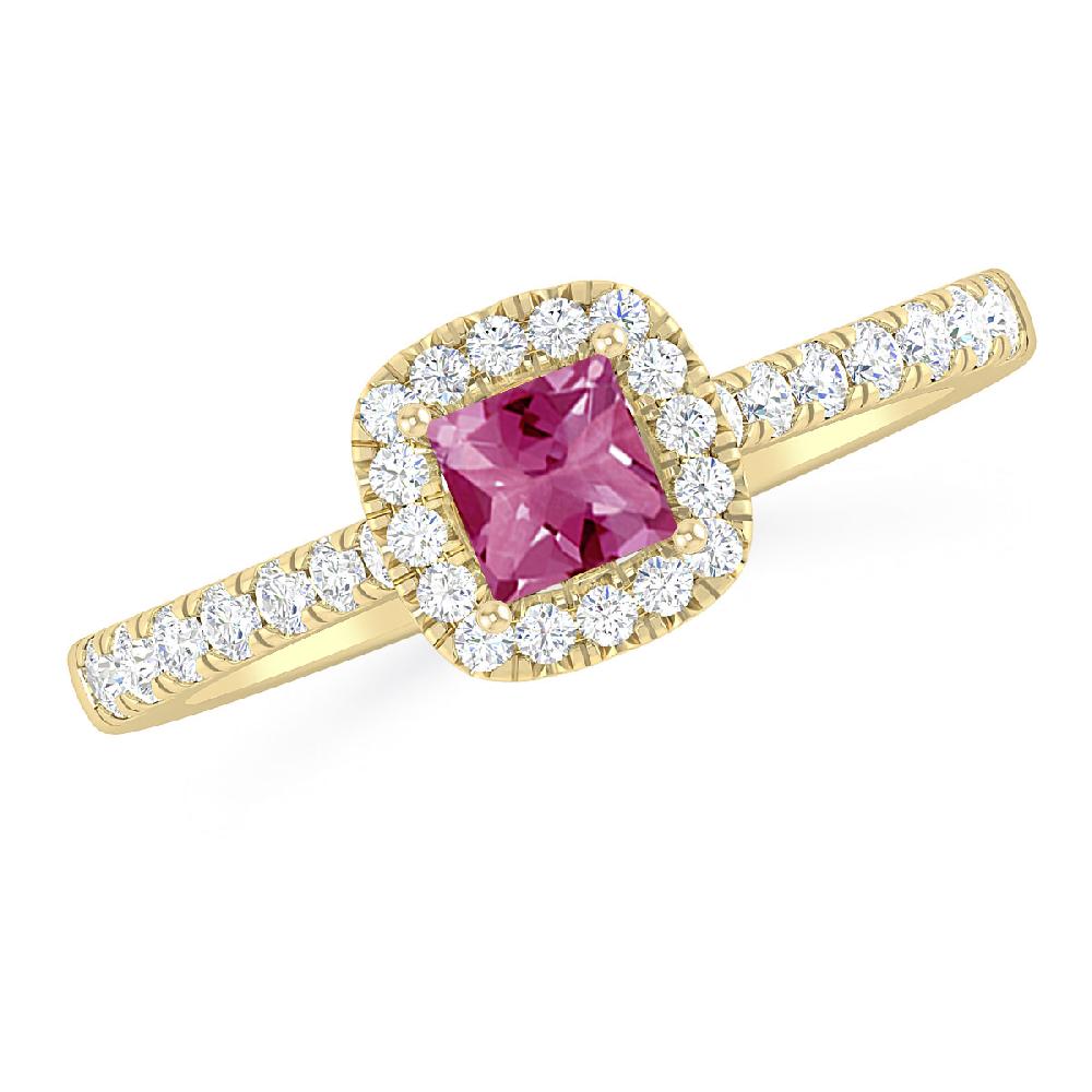 Yellow Gold - Pink Tourmaline