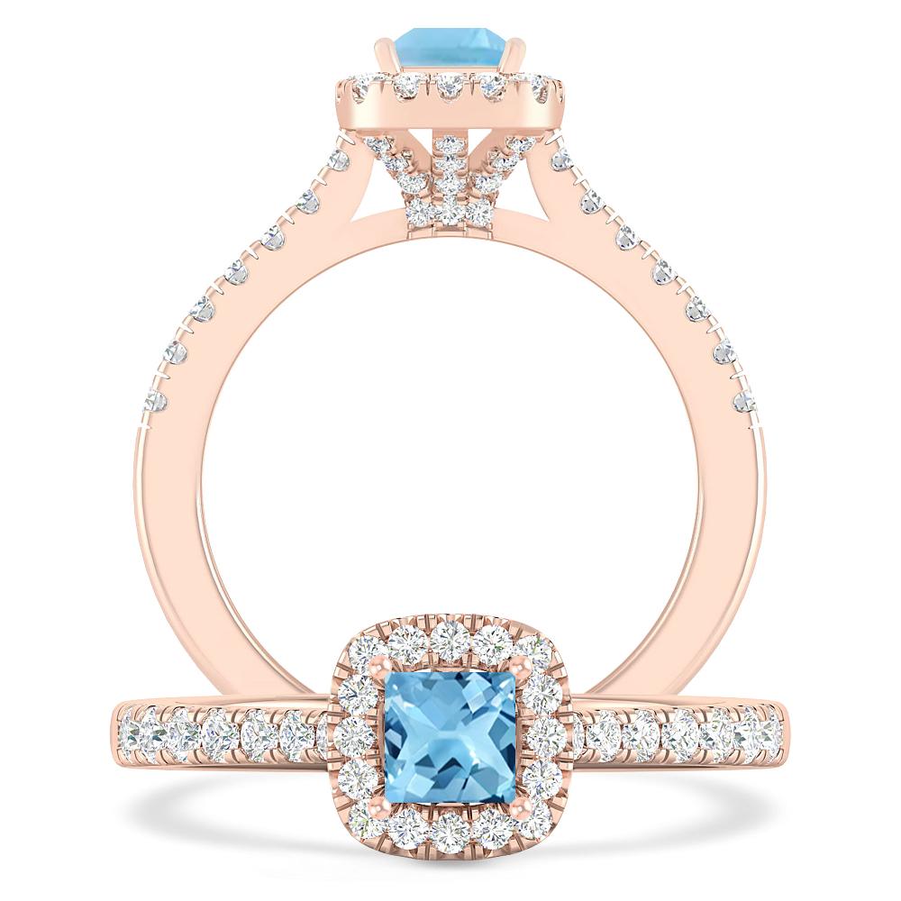 Rose Gold - Blue Topaz