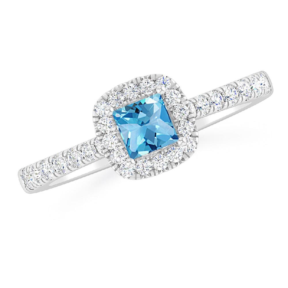 White Gold - Blue Topaz