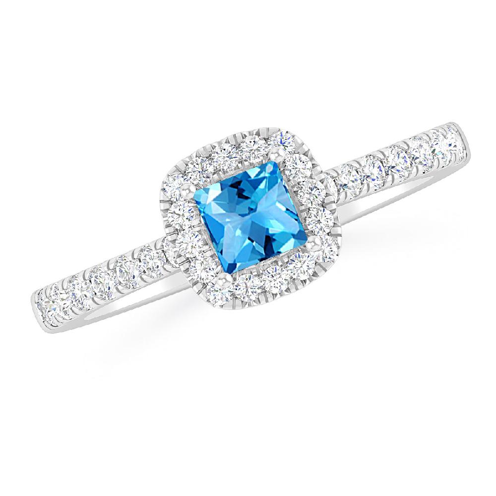 White Gold - Blue Topaz