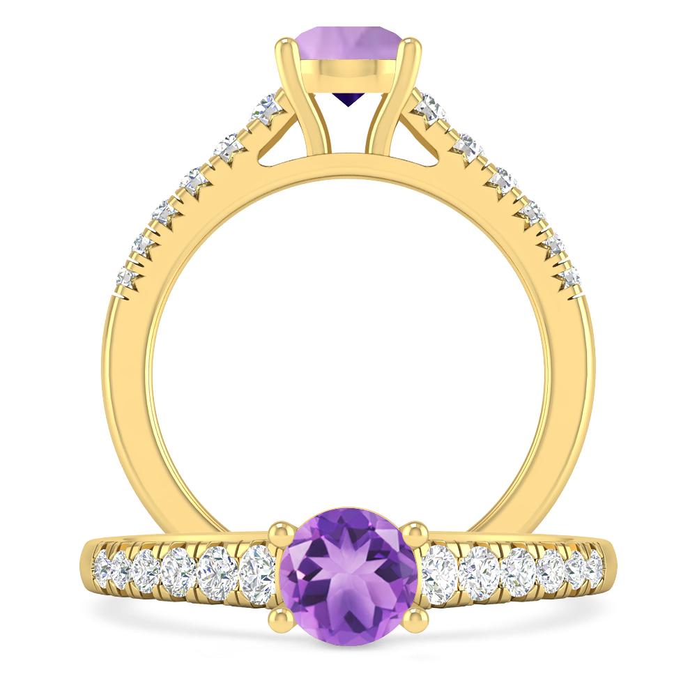 Yellow Gold - Amethyst