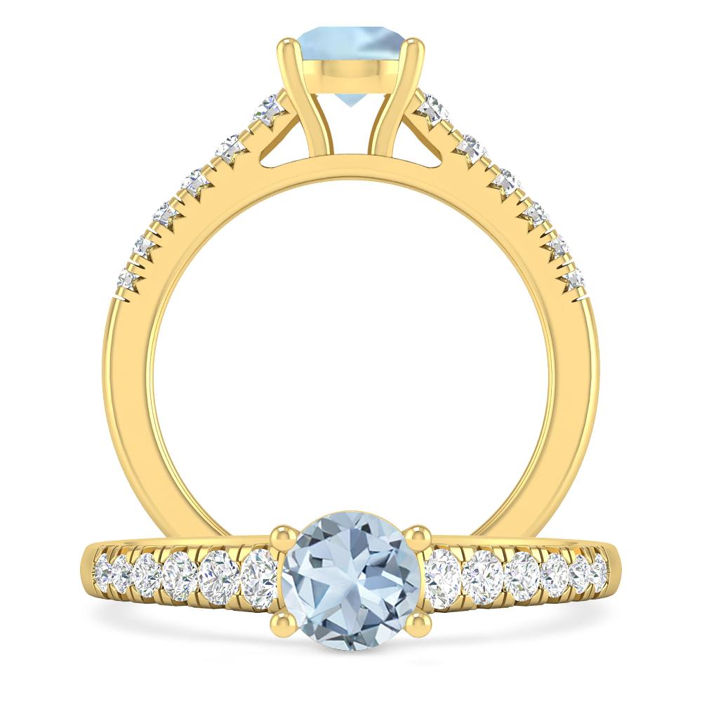 Yellow Gold - Aquamarine