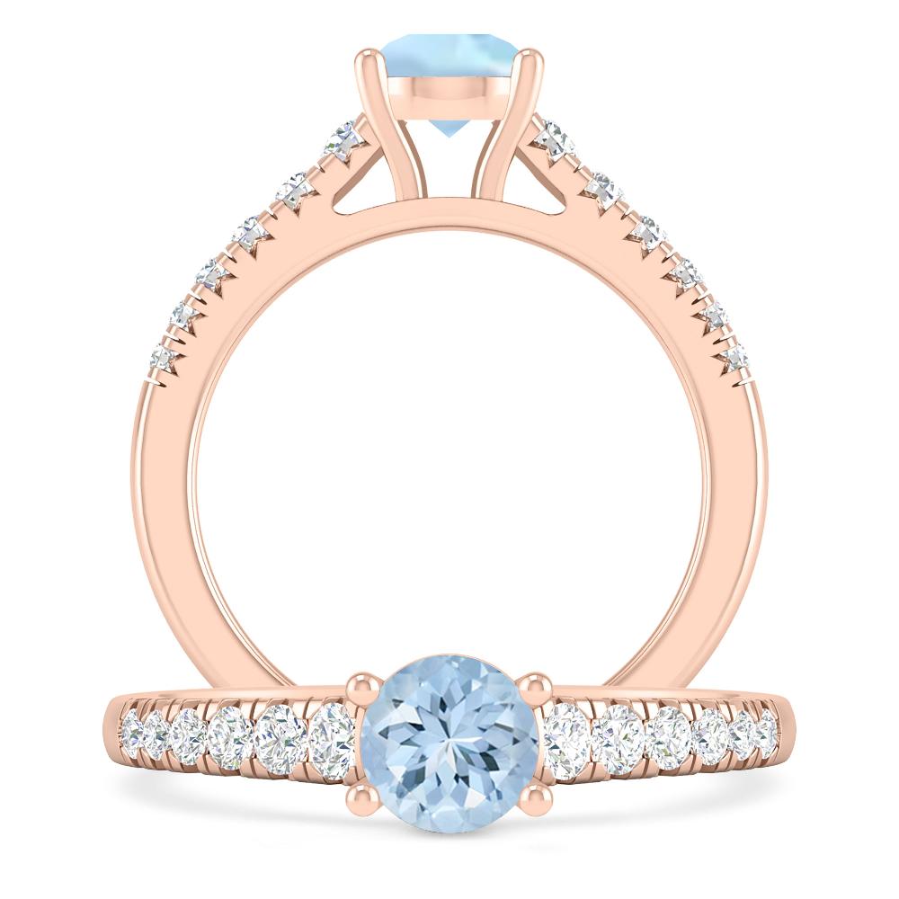 Rose Gold - Aquamarine