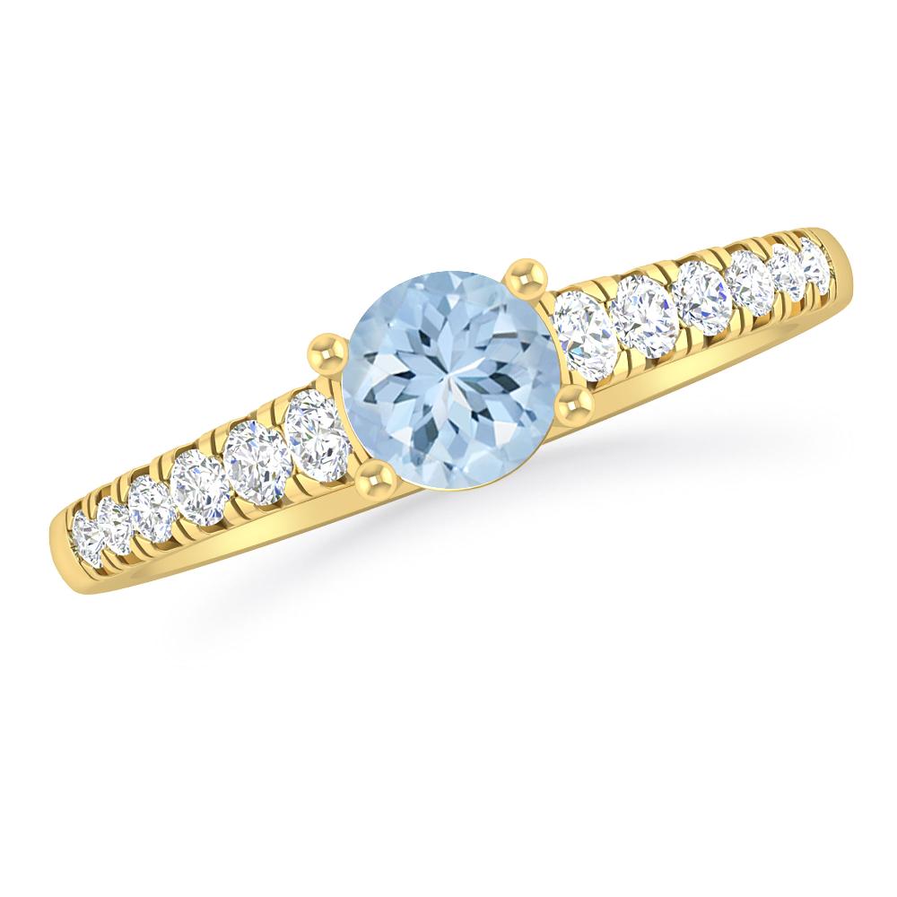 Yellow Gold - Aquamarine