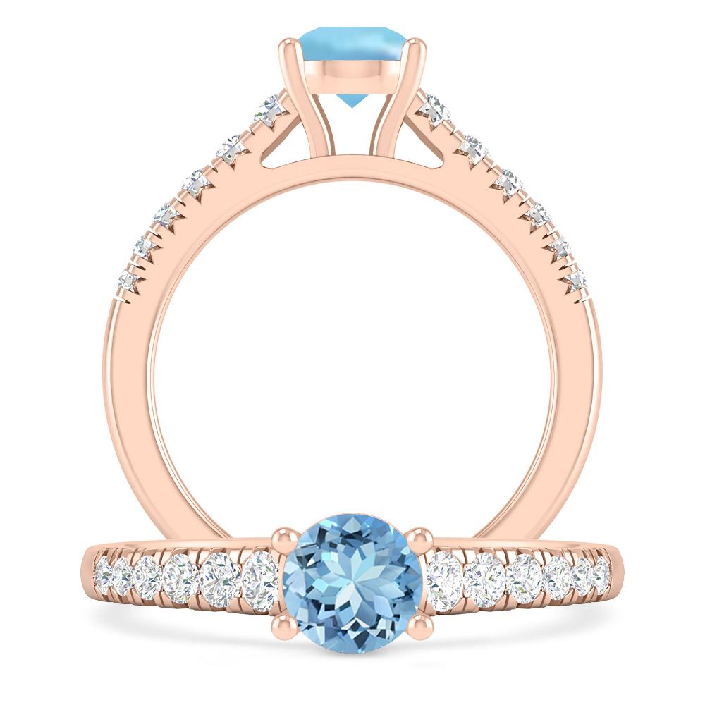 Rose Gold - Aquamarine