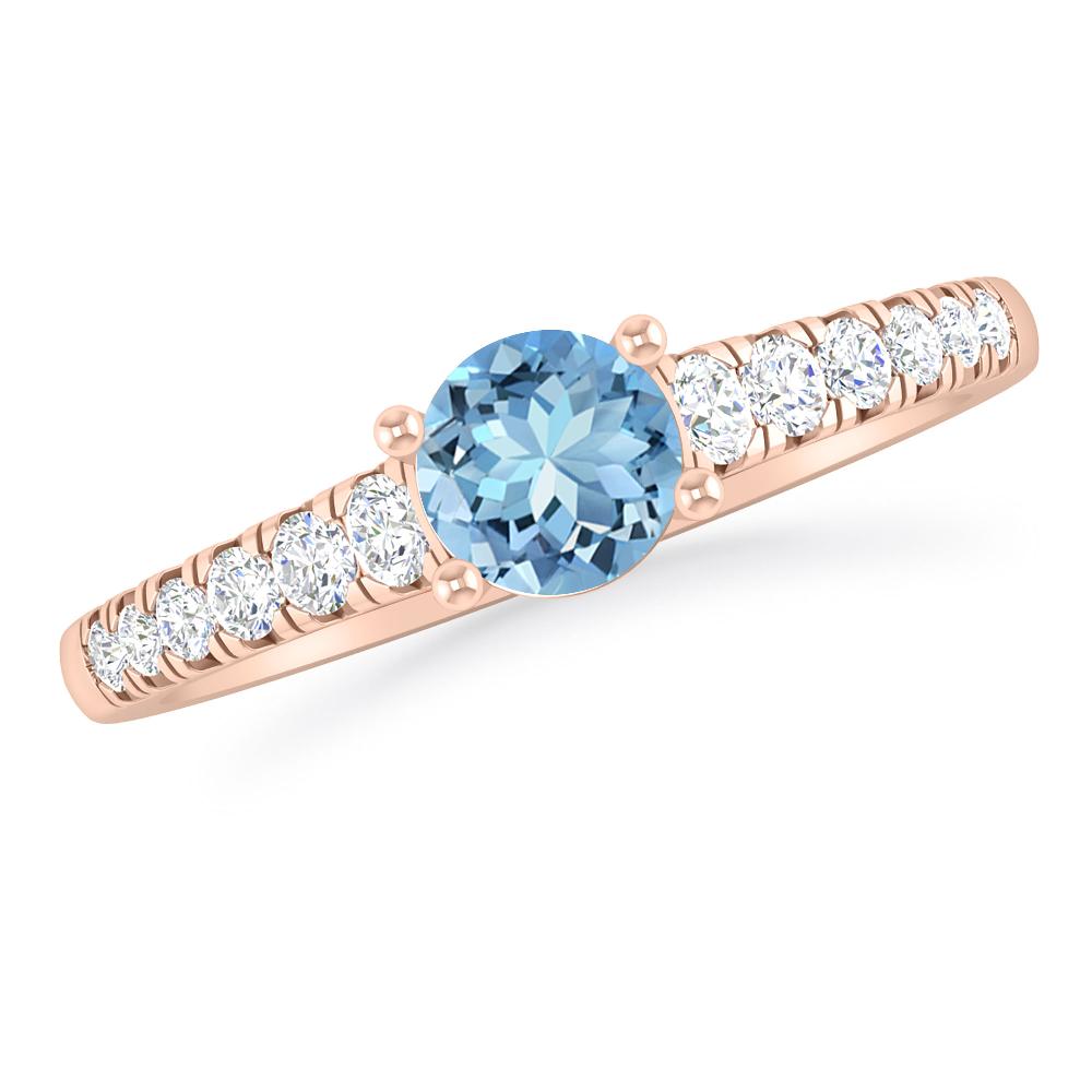 Rose Gold - Aquamarine