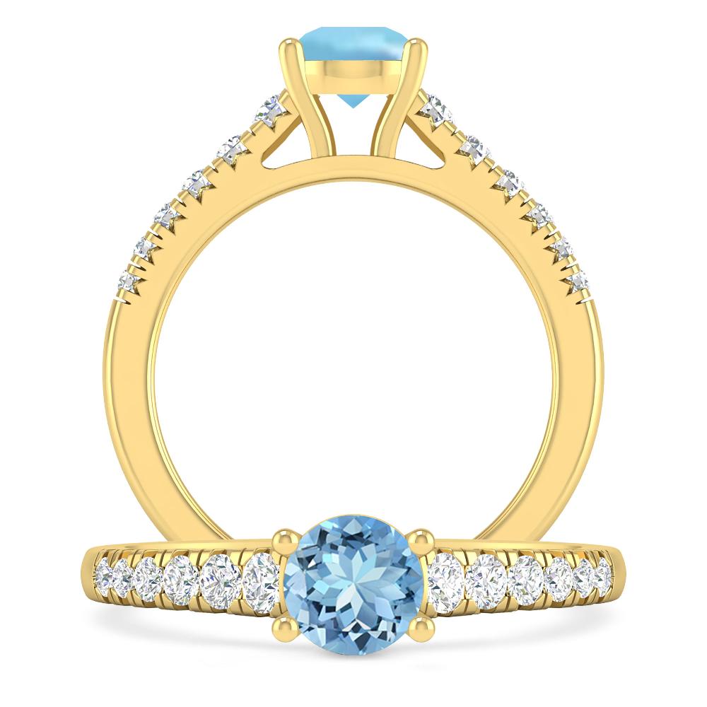 Yellow Gold - Aquamarine