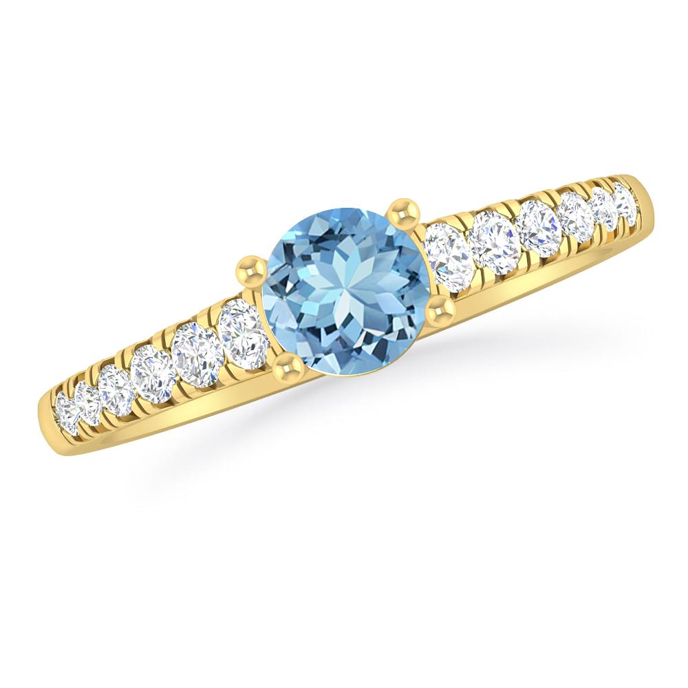 Yellow Gold - Aquamarine