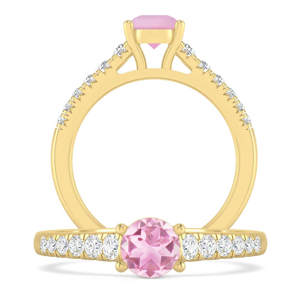 Yellow Gold - Pink Tourmaline