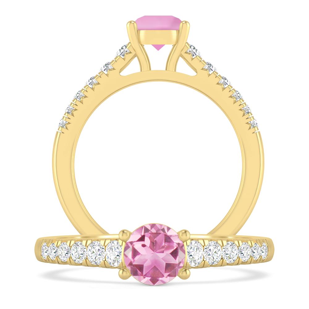 Yellow Gold - Pink Tourmaline