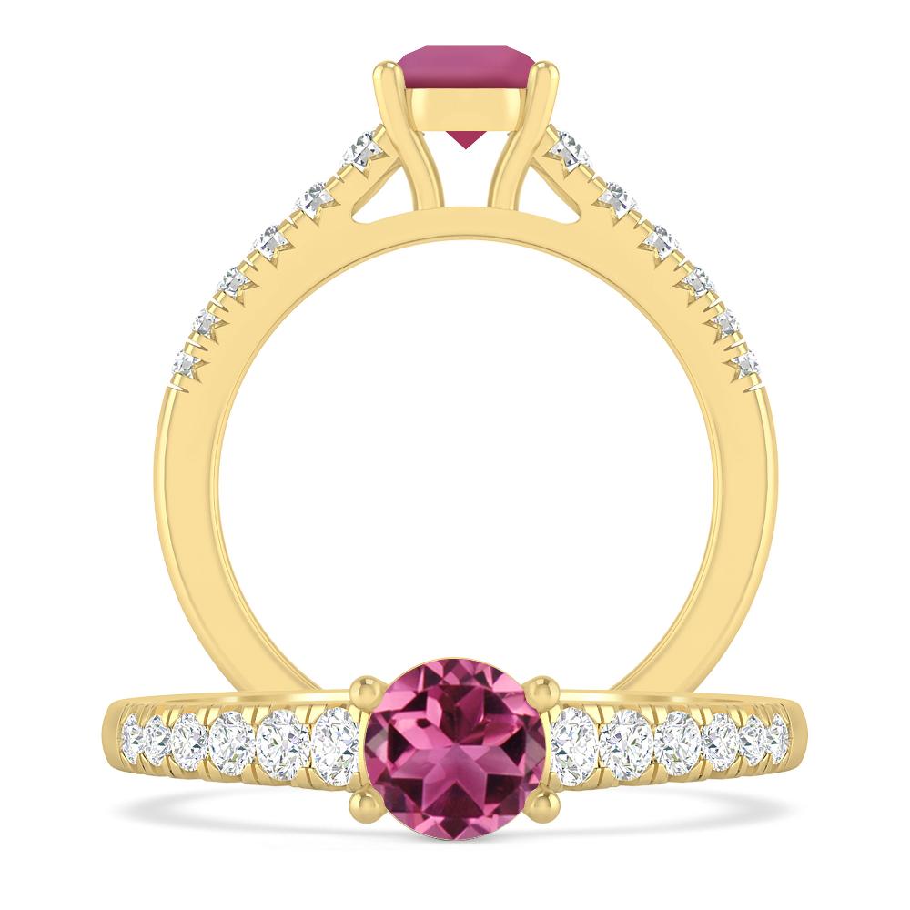 Yellow Gold - Pink Tourmaline