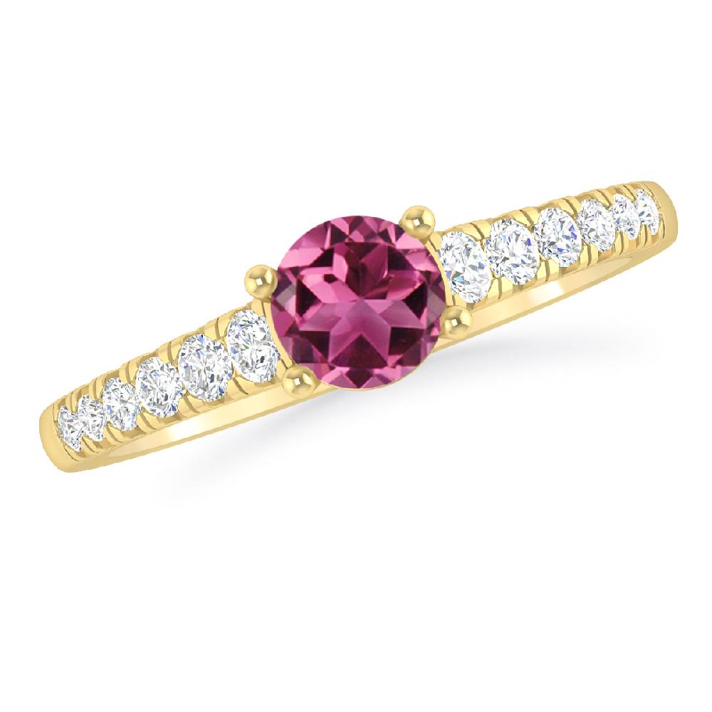 Yellow Gold - Pink Tourmaline