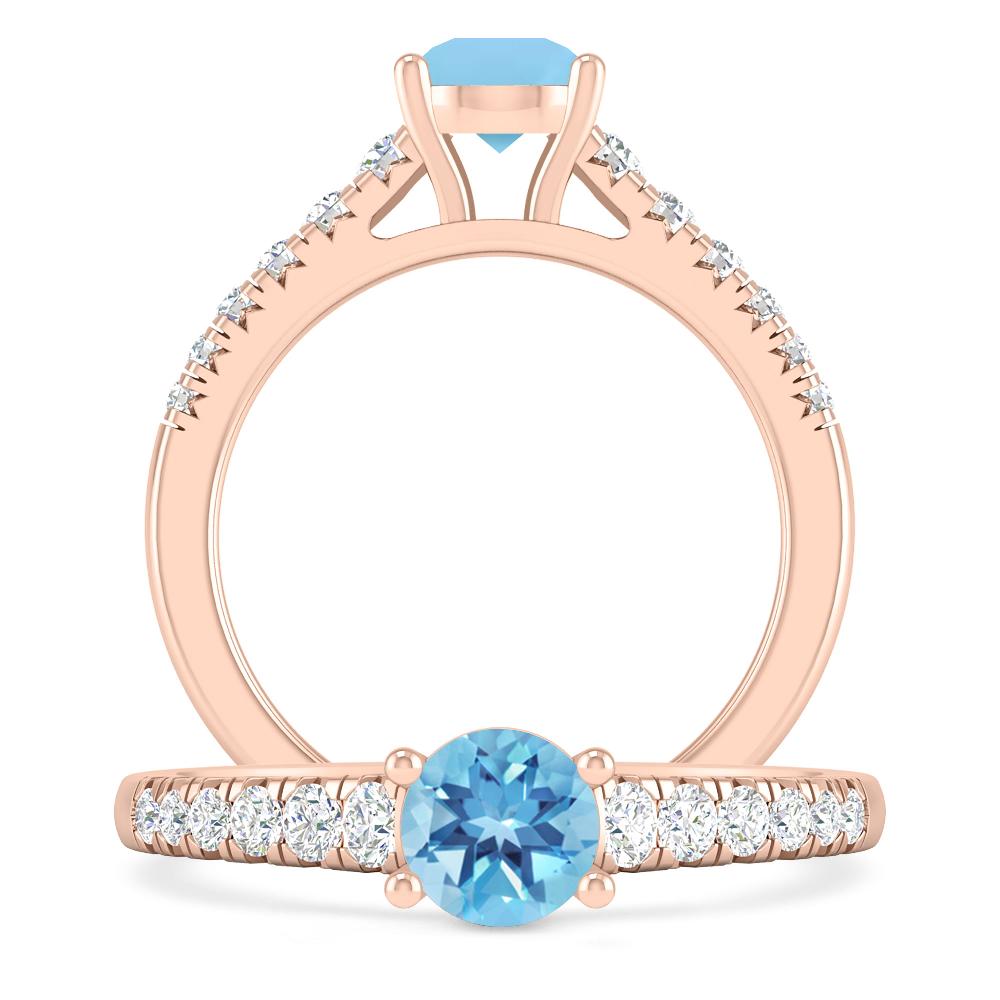 Rose Gold - Blue Topaz