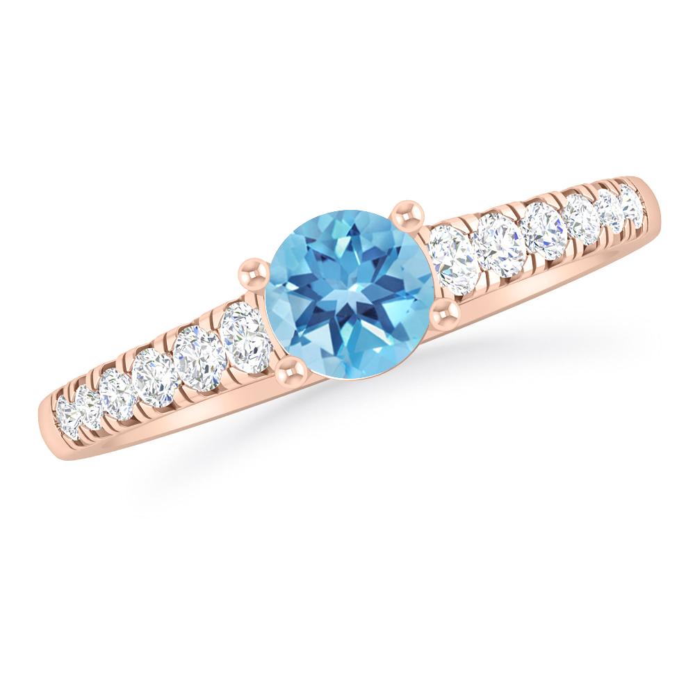 Rose Gold - Blue Topaz