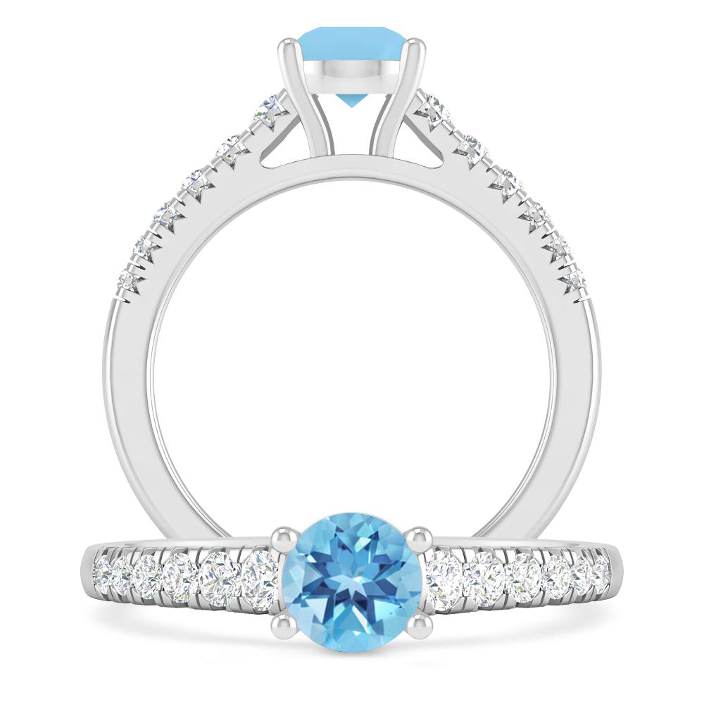 White Gold - Blue Topaz