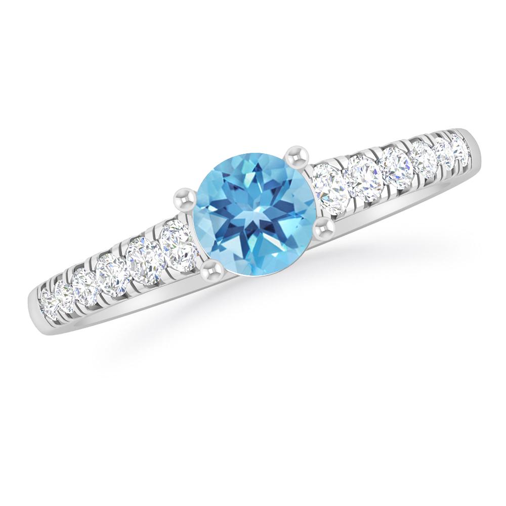 White Gold - Blue Topaz