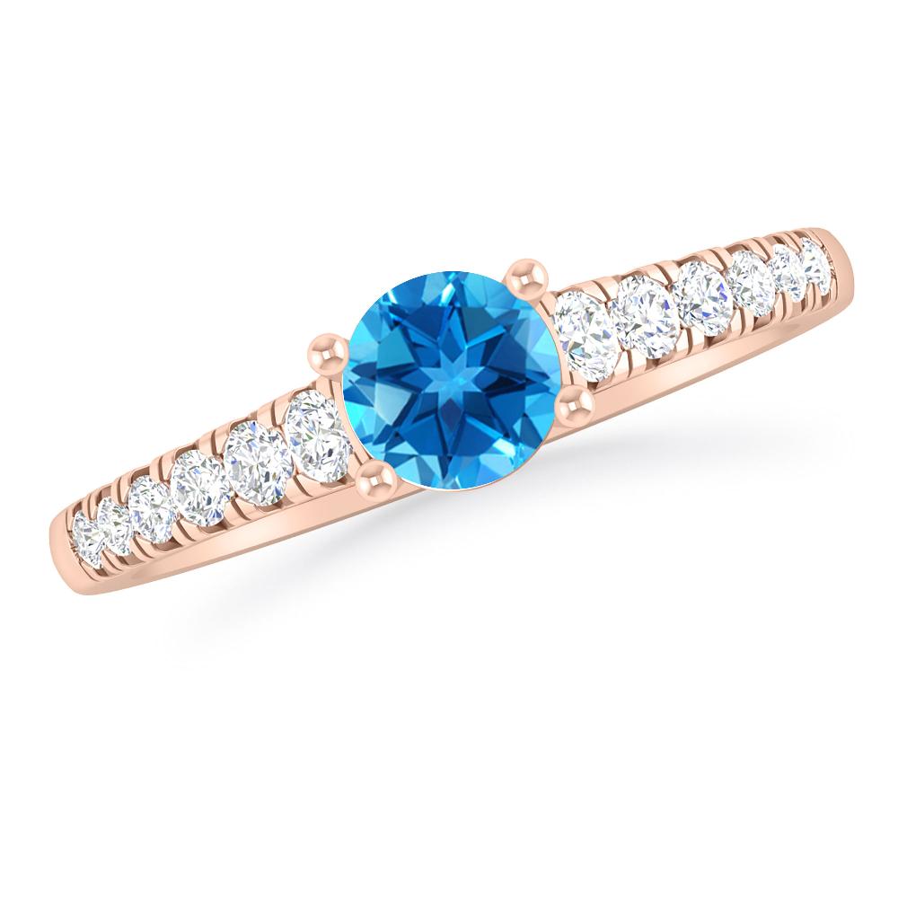 Rose Gold - Blue Topaz