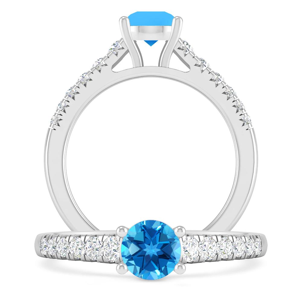 White Gold - Blue Topaz