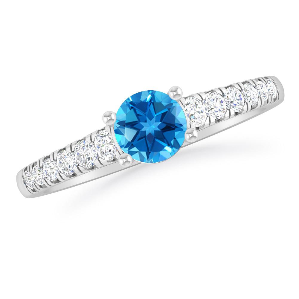 White Gold - Blue Topaz